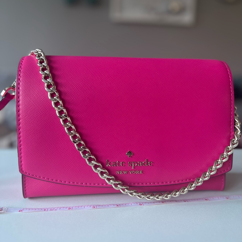 kate spade New York Bright Pink Leather Chain Crossbody